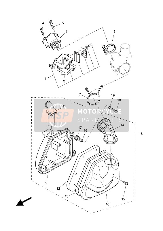 Yamaha YQ50L AEROX 2004 Intake (Except 05) for a 2004 Yamaha YQ50L AEROX